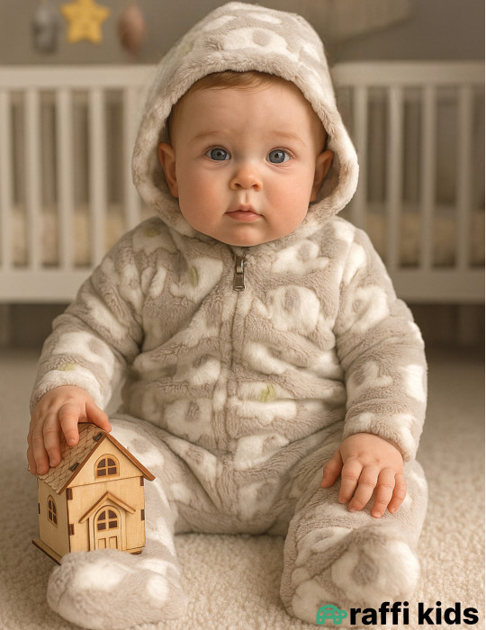 Dost fillər ayaqı bağlı qalın tulum-Türkiyə istehsalı pambıq uşaq geyimi|Raffikids