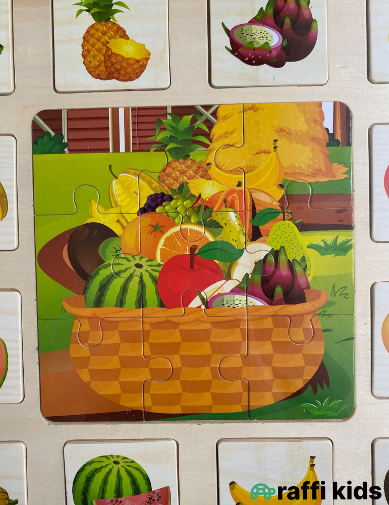 Taxta meyvələr puzzle| inkişafedici oyuncaqlar