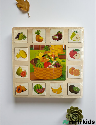 Taxta meyvələr puzzle