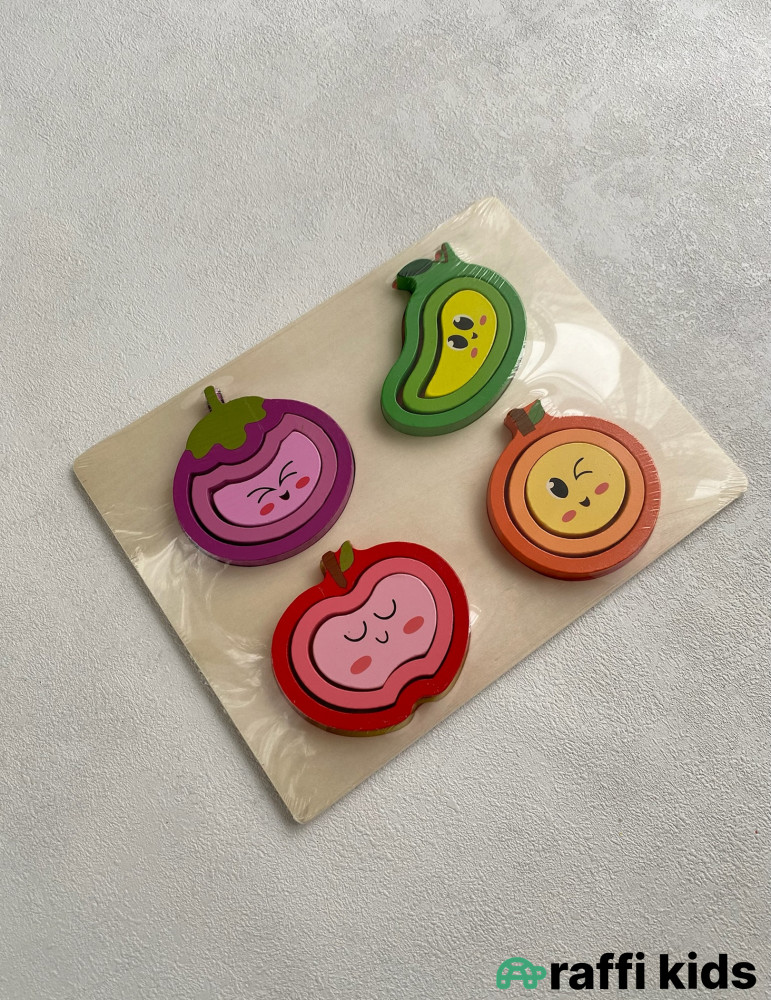 Taxta 4-lü meyvə-tərəvəz figurları | Raffi Kids
