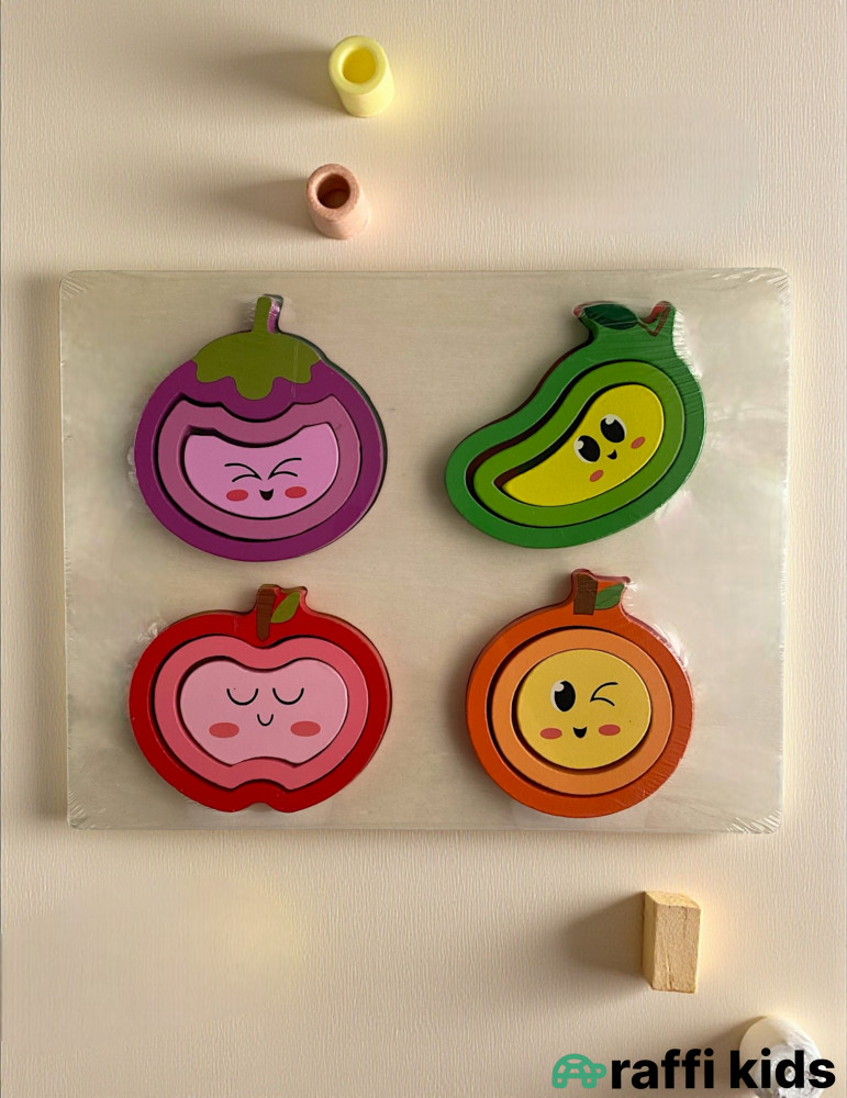 Taxta 4-lü meyvə-tərəvəz figurları | Raffi Kids