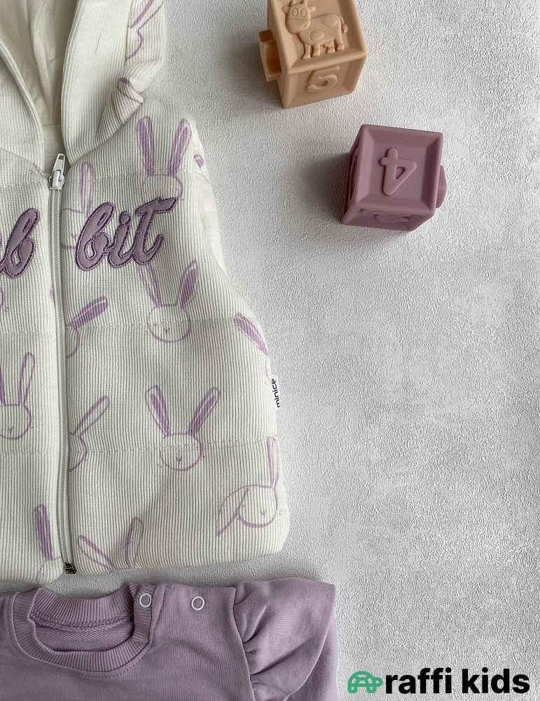 Rabbit 3-lü dəst-Türkiyə istehsalı pambıq uşaq geyimi|Raffi Kids