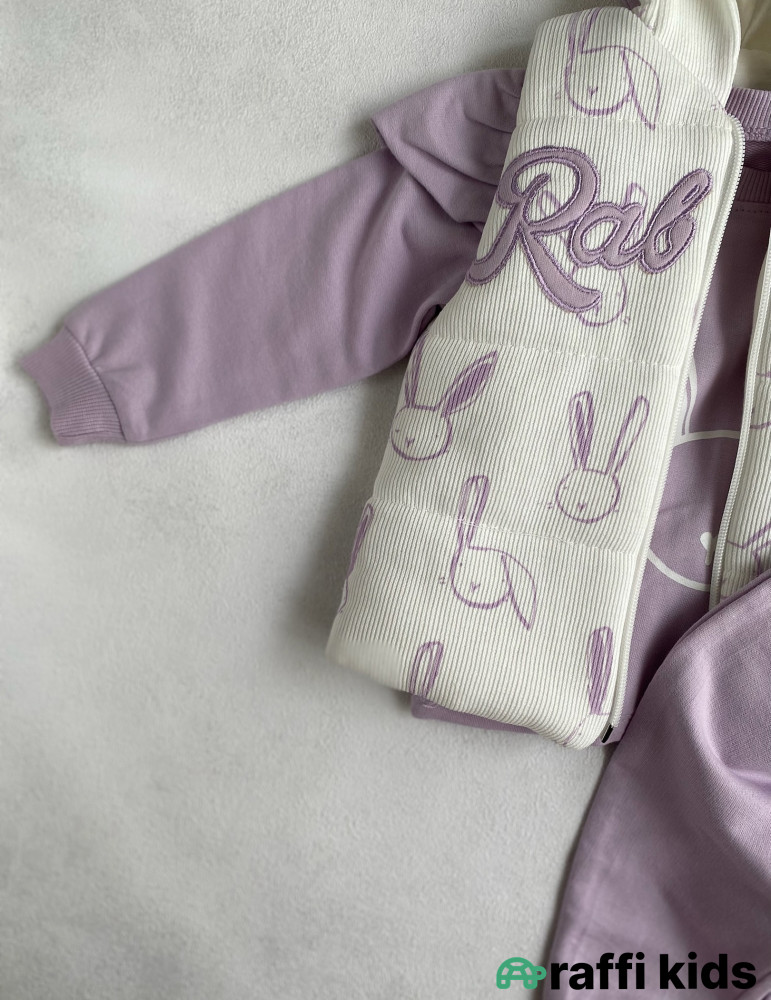 Rabbit 3-lü dəst-Türkiyə istehsalı pambıq uşaq geyimi|Raffi Kids