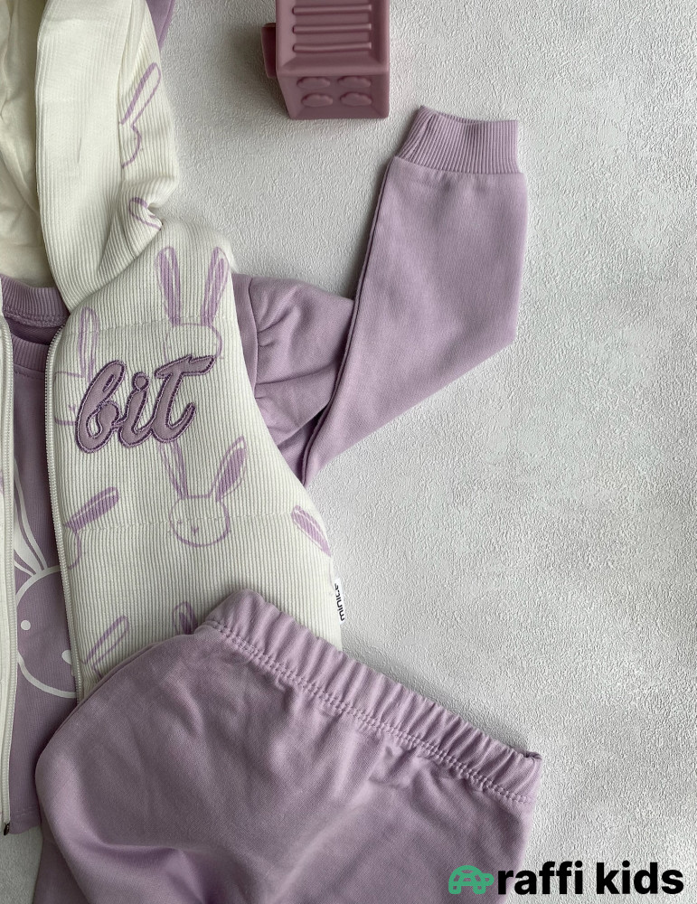 Rabbit 3-lü dəst-Türkiyə istehsalı pambıq uşaq geyimi|Raffi Kids