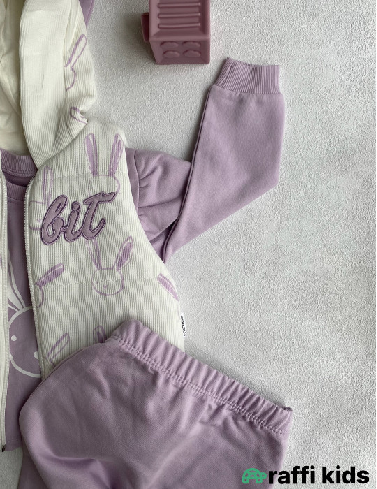 Rabbit 3-lü dəst-Türkiyə istehsalı pambıq uşaq geyimi|Raffi Kids