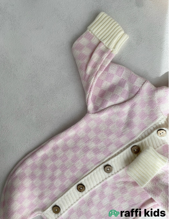 Çəhrayı lotos yun tulum -Türkiyə istehsalı pambıq uşaq geyimi|Raffi Kids