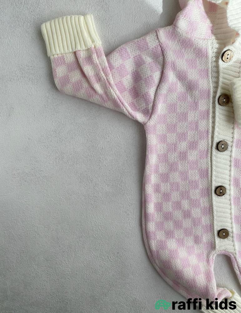 Çəhrayı lotos yun tulum -Türkiyə istehsalı pambıq uşaq geyimi|Raffi Kids