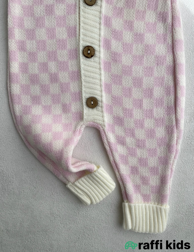 Çəhrayı lotos yun tulum -Türkiyə istehsalı pambıq uşaq geyimi|Raffi Kids