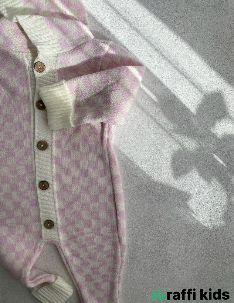 Çəhrayı lotos yun tulum -Türkiyə istehsalı pambıq uşaq geyimi|Raffi Kids