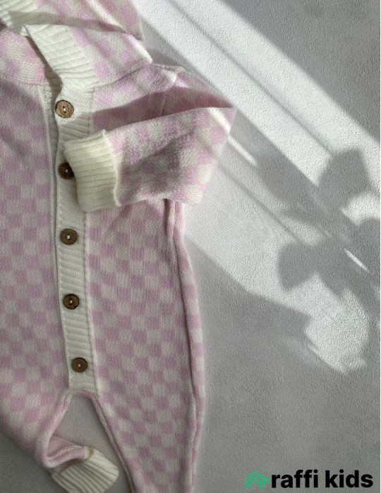 Çəhrayı lotos yun tulum -Türkiyə istehsalı pambıq uşaq geyimi|Raffi Kids