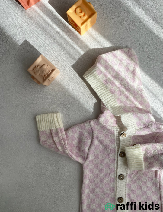 Çəhrayı lotos yun tulum -Türkiyə istehsalı pambıq uşaq geyimi|Raffi Kids