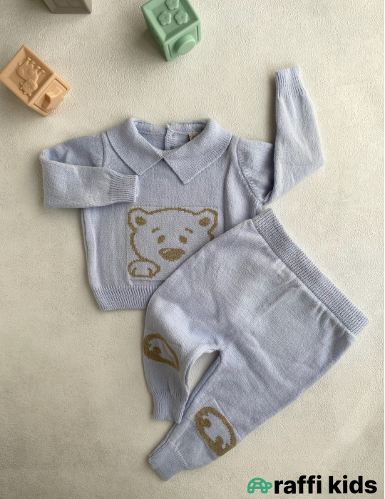 Balaca ayı dostum yun 2-li dəst -Türkiyə istehsalı pambıq uşaq geyimi|Raffi Kids