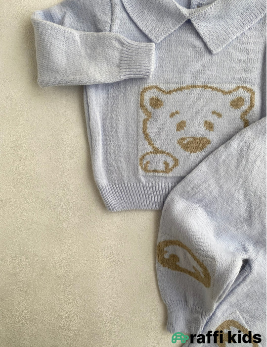 Balaca ayı dostum yun 2-li dəst -Türkiyə istehsalı pambıq uşaq geyimi|Raffi Kids