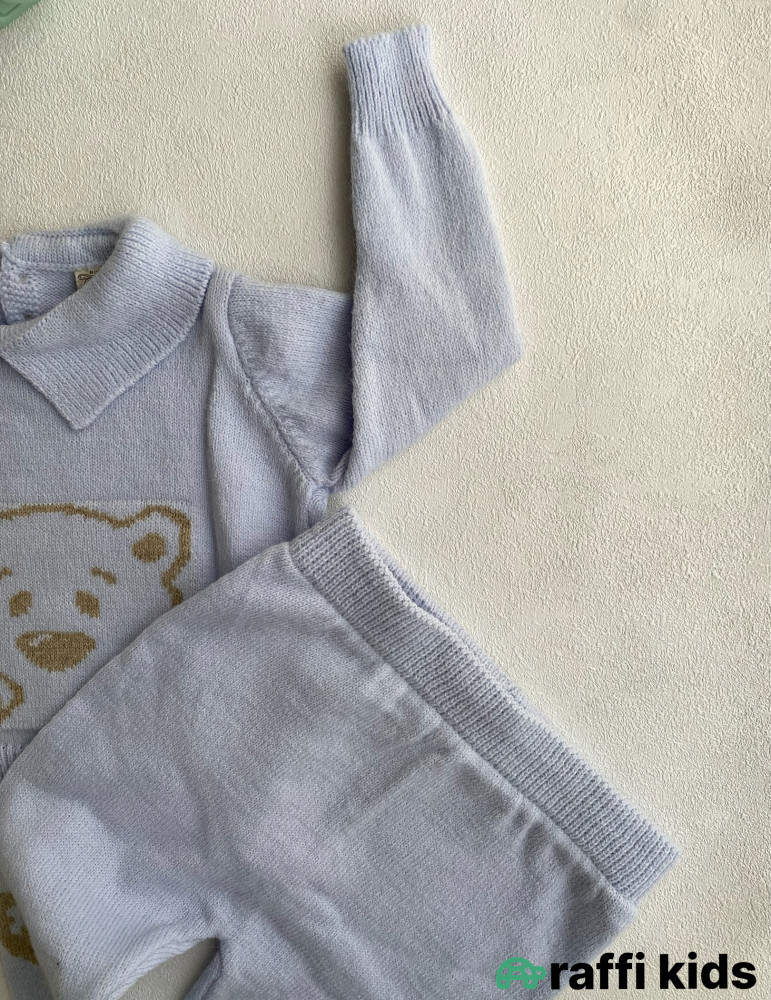 Balaca ayı dostum yun 2-li dəst -Türkiyə istehsalı pambıq uşaq geyimi|Raffi Kids