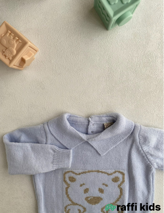 Balaca ayı dostum yun 2-li dəst -Türkiyə istehsalı pambıq uşaq geyimi|Raffi Kids