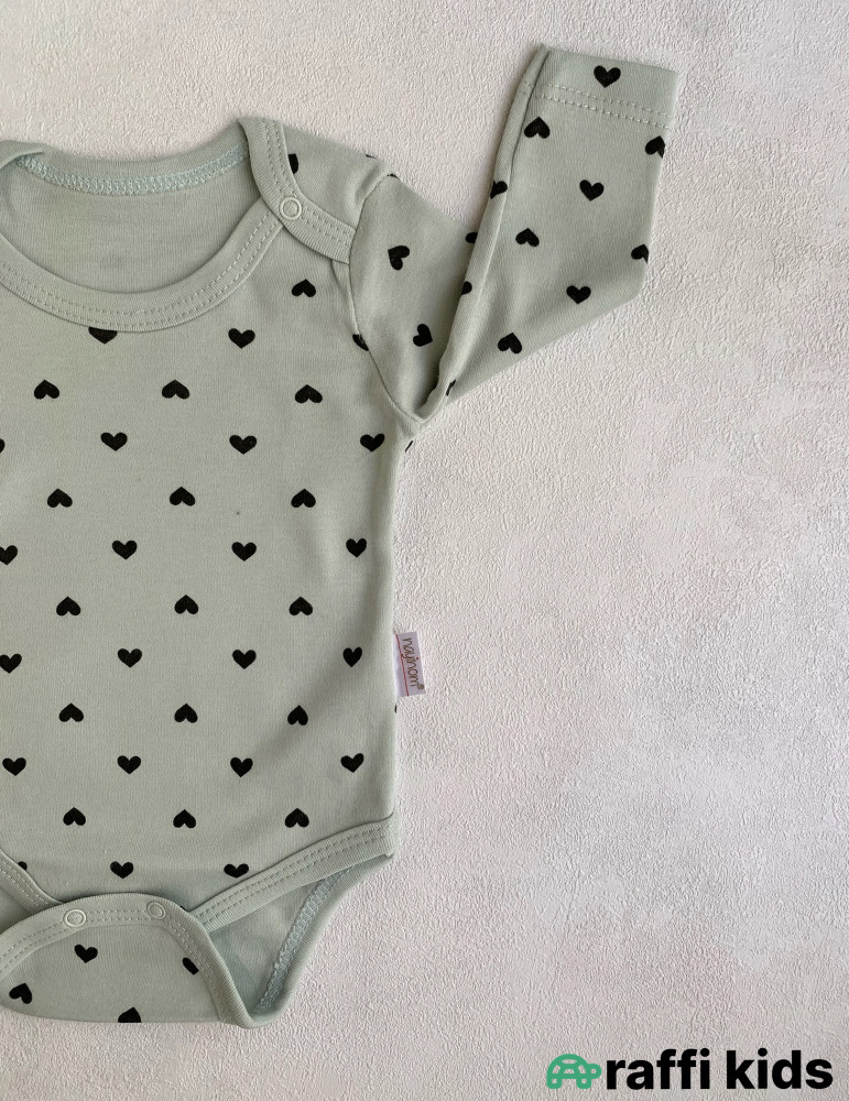 Uzunqol ürəkli body -Türkiyə istehsalı pambıq uşaq geyimi|Raffi Kids