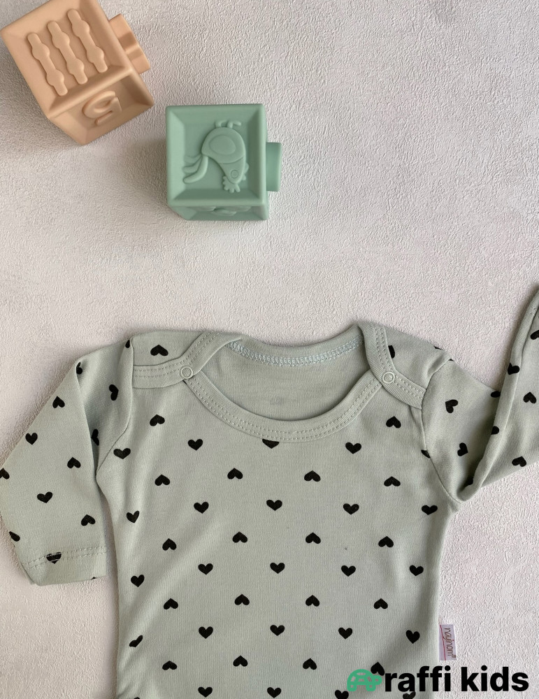 Uzunqol ürəkli body -Türkiyə istehsalı pambıq uşaq geyimi|Raffi Kids