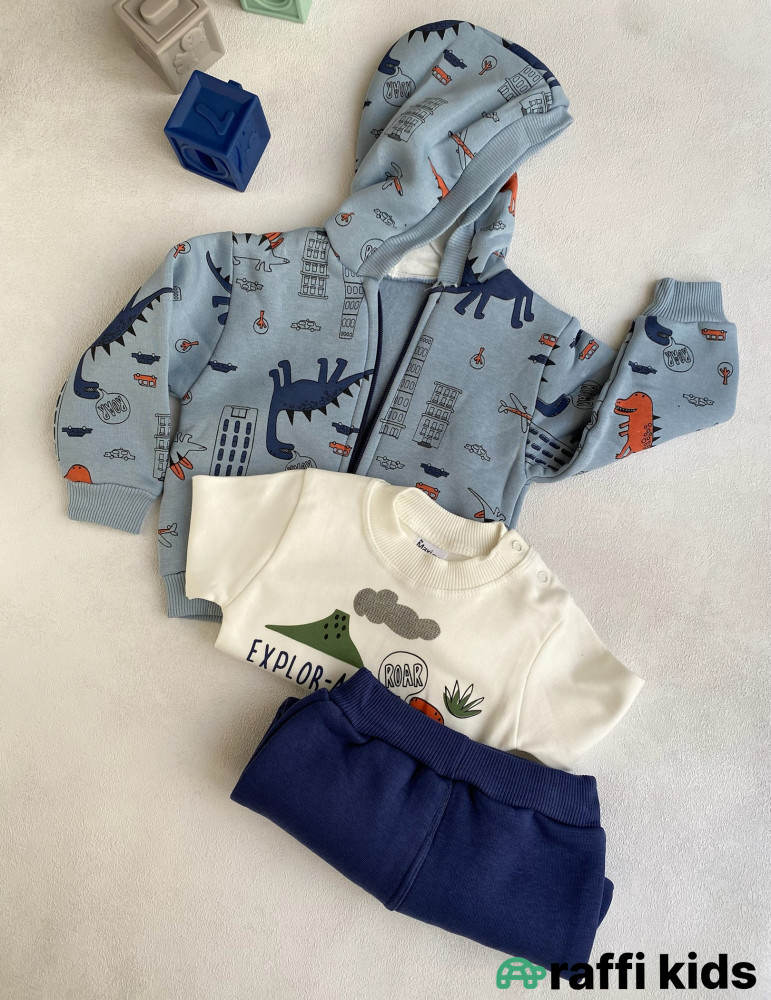 History 3-lü dəst -Türkiyə istehsalı pambıq uşaq geyimi|Raffi Kids