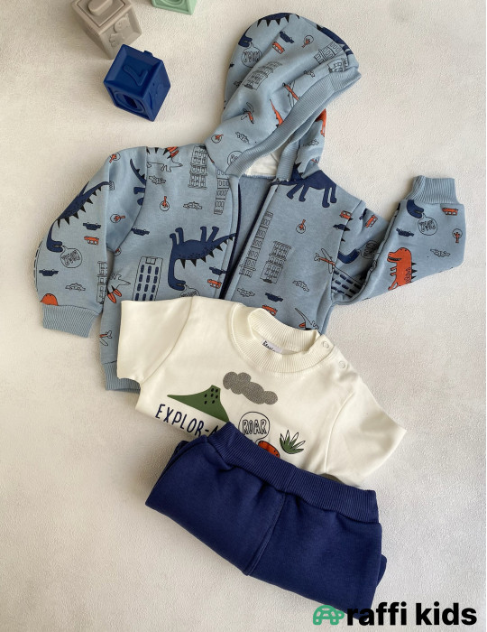 History 3-lü dəst -Türkiyə istehsalı pambıq uşaq geyimi|Raffi Kids