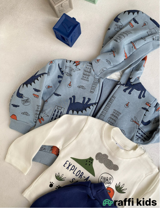 History 3-lü dəst -Türkiyə istehsalı pambıq uşaq geyimi|Raffi Kids