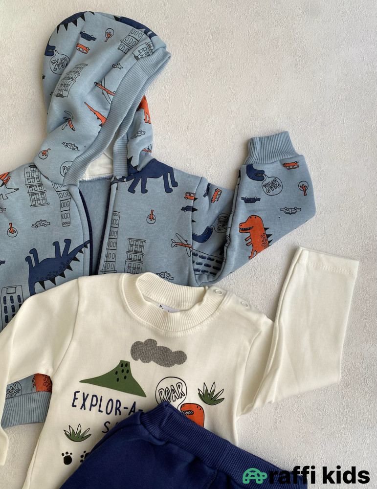 History 3-lü dəst -Türkiyə istehsalı pambıq uşaq geyimi|Raffi Kids