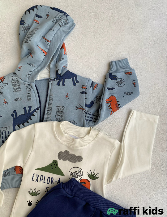 History 3-lü dəst -Türkiyə istehsalı pambıq uşaq geyimi|Raffi Kids