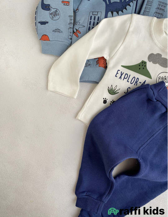 History 3-lü dəst -Türkiyə istehsalı pambıq uşaq geyimi|Raffi Kids