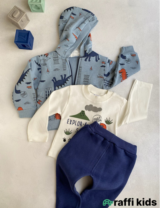 History 3-lü dəst -Türkiyə istehsalı pambıq uşaq geyimi|Raffi Kids