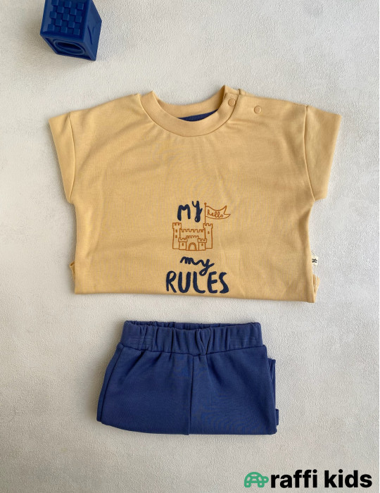 My rules oversize 2-li dəst -Türkiyə istehsalı pambıq uşaq geyimi|Raffi Kids