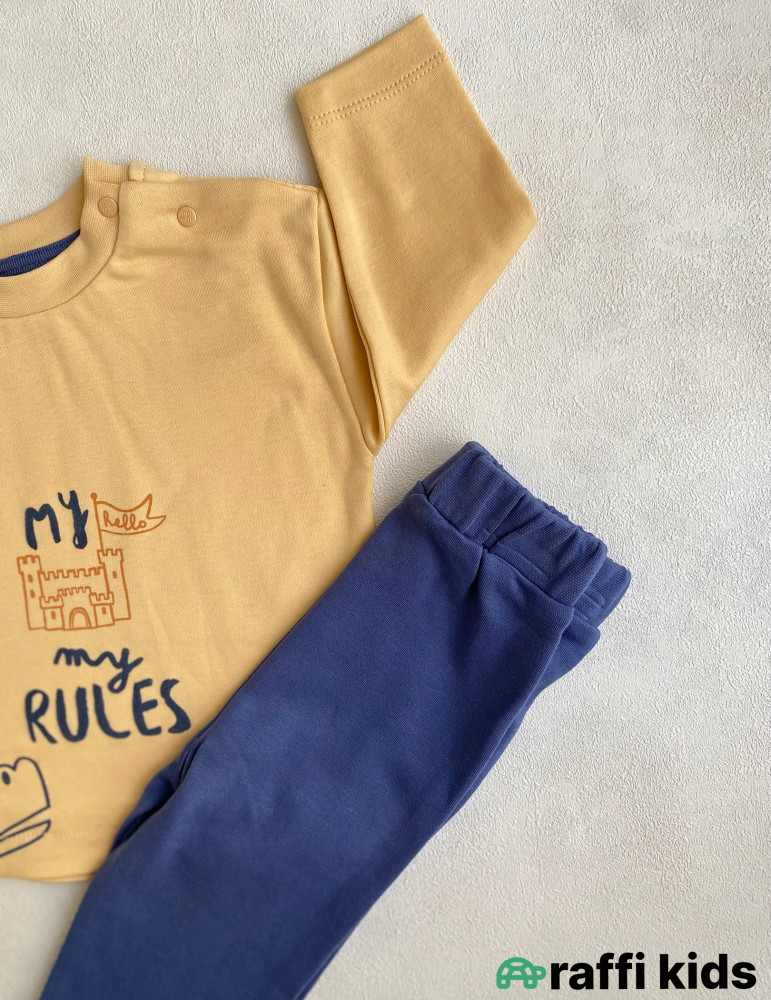 My rules oversize 2-li dəst -Türkiyə istehsalı pambıq uşaq geyimi|Raffi Kids