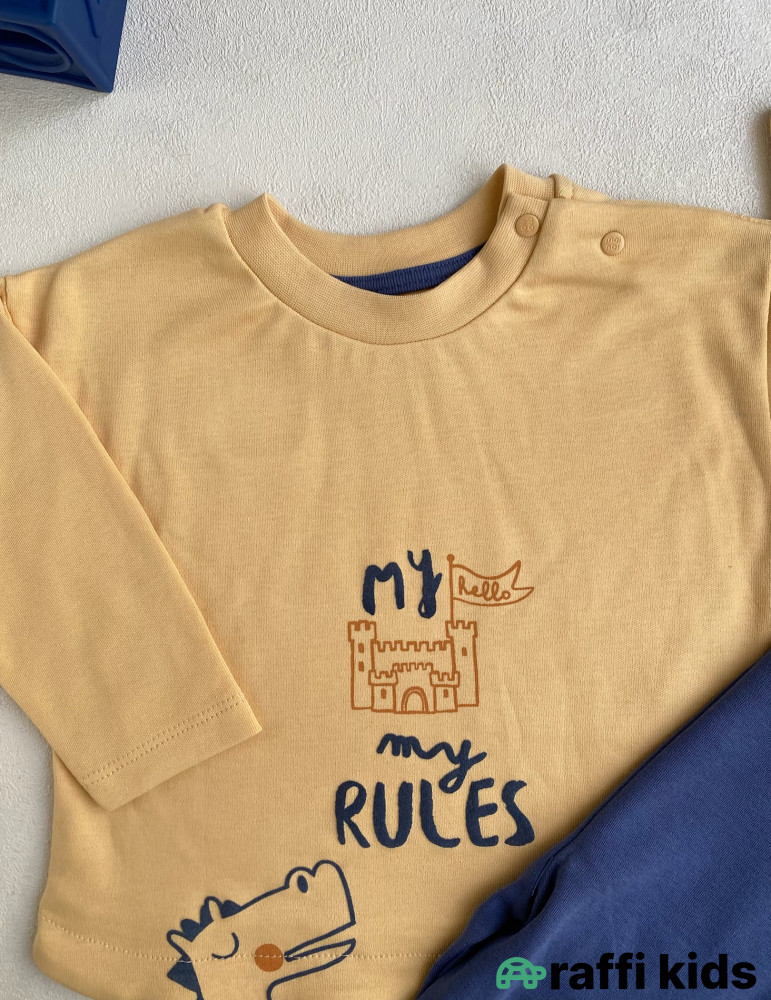 My rules oversize 2-li dəst -Türkiyə istehsalı pambıq uşaq geyimi|Raffi Kids