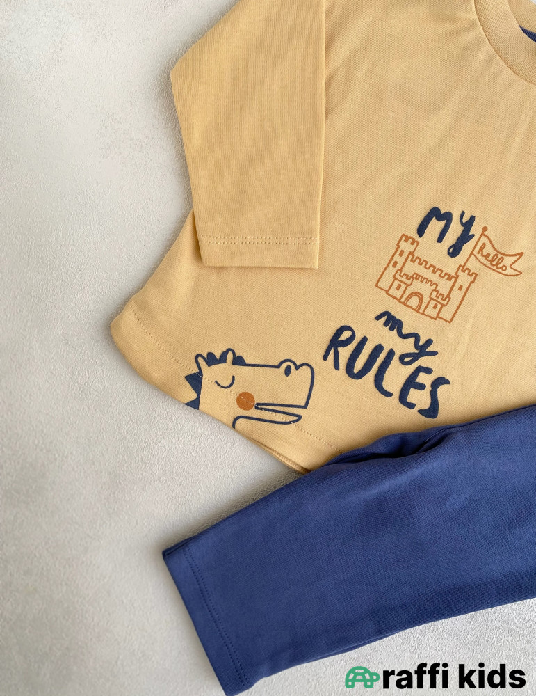 My rules oversize 2-li dəst -Türkiyə istehsalı pambıq uşaq geyimi|Raffi Kids