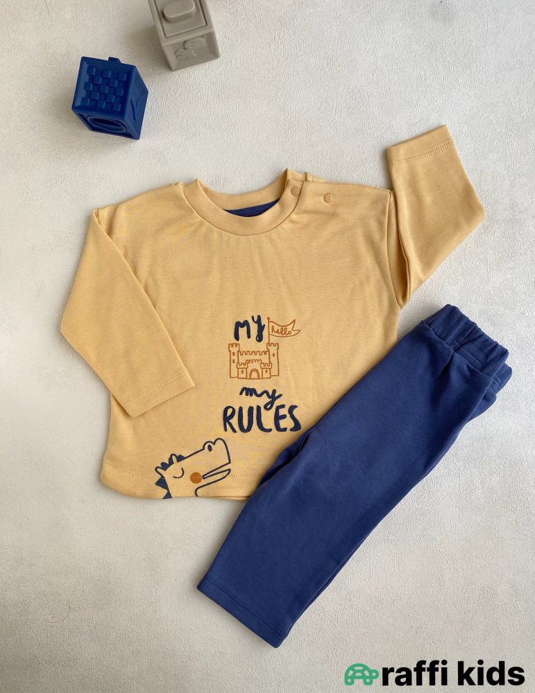My rules oversize 2-li dəst -Türkiyə istehsalı pambıq uşaq geyimi|Raffi Kids