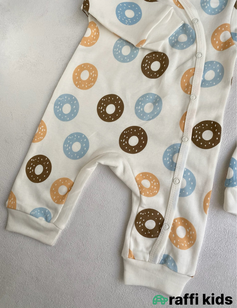 Mənim donutlarım papaqlı tulum -Türkiyə istehsalı pambıq uşaq geyimi|Raffi Kids