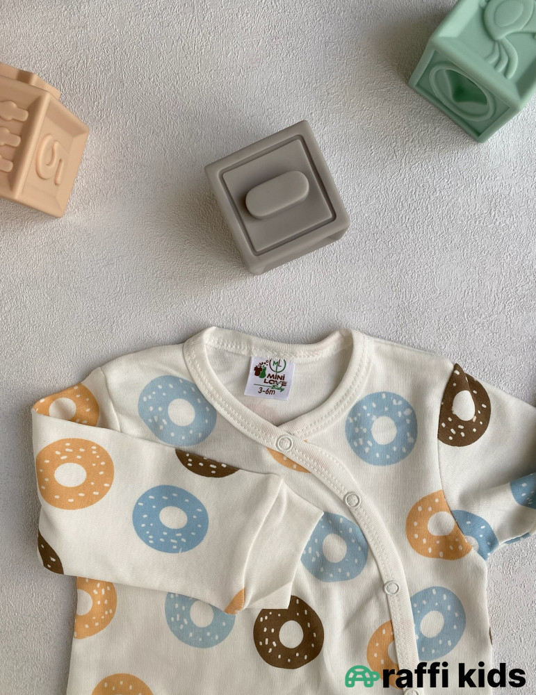 Mənim donutlarım papaqlı tulum -Türkiyə istehsalı pambıq uşaq geyimi|Raffi Kids