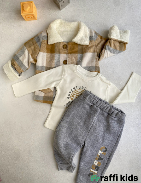 Alp dağları 3-lü dəst -Türkiyə istehsalı pambıq uşaq geyimi|Raffi Kids