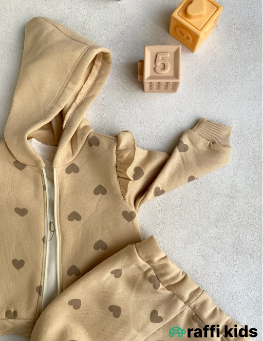 Love 3-lü dəst -Türkiyə istehsalı pambıq uşaq geyimi|Raffi Kids