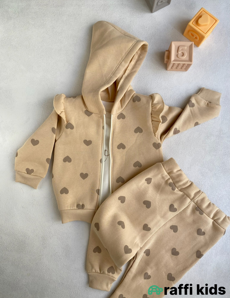 Love 3-lü dəst -Türkiyə istehsalı pambıq uşaq geyimi|Raffi Kids