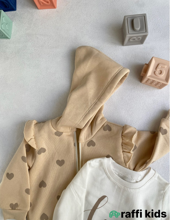 Love 3-lü dəst -Türkiyə istehsalı pambıq uşaq geyimi|Raffi Kids