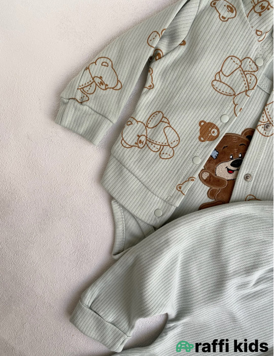 Balaca dost 3-lü dəst -Türkiyə istehsalı pambıq uşaq geyimi|Raffi Kids