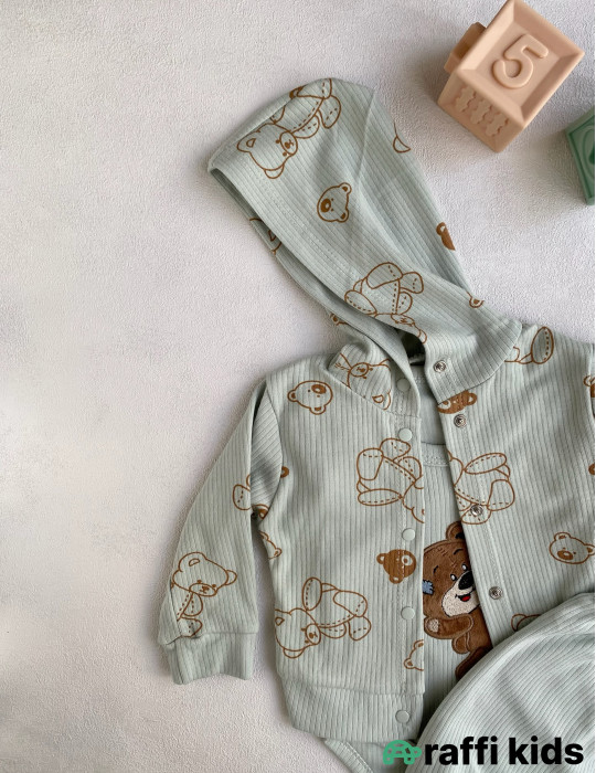 Balaca dost 3-lü dəst -Türkiyə istehsalı pambıq uşaq geyimi|Raffi Kids