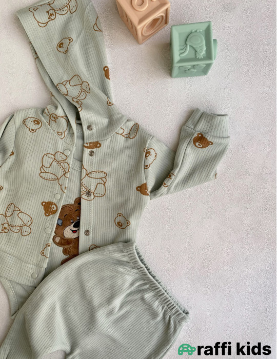 Balaca dost 3-lü dəst -Türkiyə istehsalı pambıq uşaq geyimi|Raffi Kids