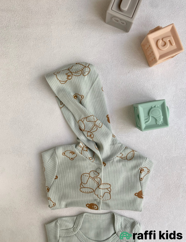 Balaca dost 3-lü dəst -Türkiyə istehsalı pambıq uşaq geyimi|Raffi Kids