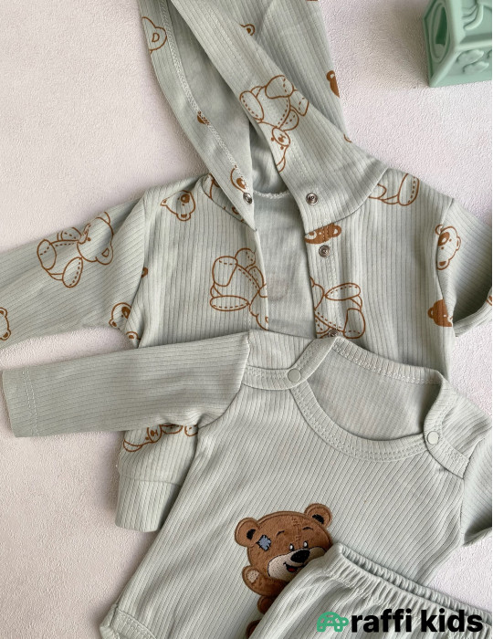 Balaca dost 3-lü dəst -Türkiyə istehsalı pambıq uşaq geyimi|Raffi Kids