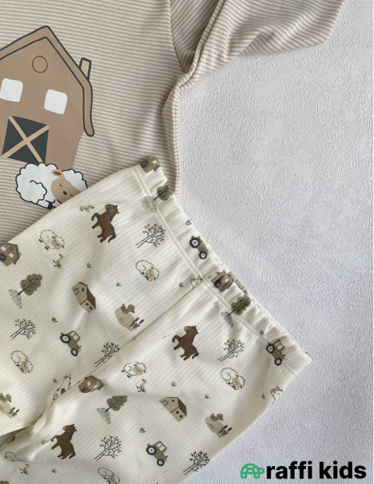 Təbiət ana 2-li dəst -Türkiyə istehsalı pambıq uşaq geyimi|Raffi Kids