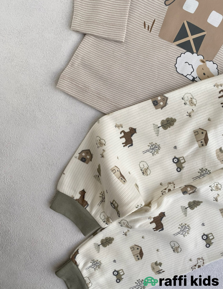 Təbiət ana 2-li dəst -Türkiyə istehsalı pambıq uşaq geyimi|Raffi Kids