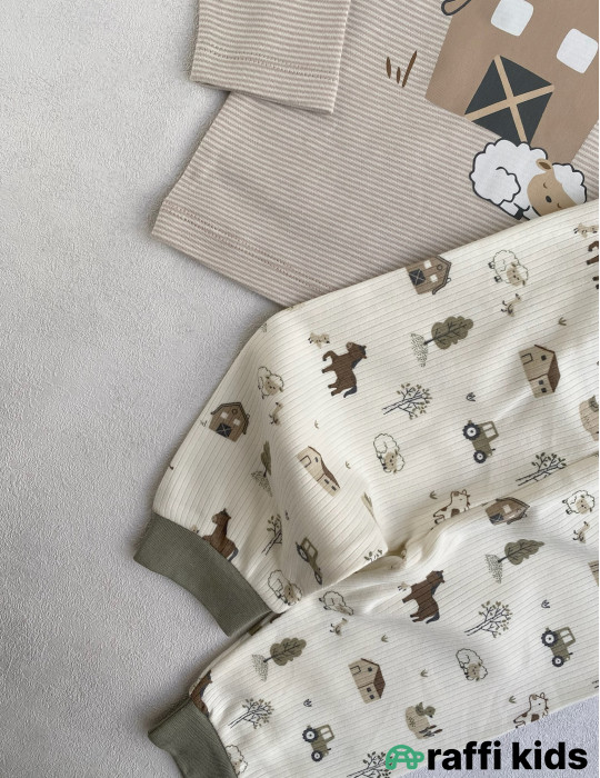 Təbiət ana 2-li dəst -Türkiyə istehsalı pambıq uşaq geyimi|Raffi Kids