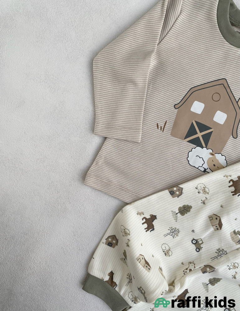 Təbiət ana 2-li dəst -Türkiyə istehsalı pambıq uşaq geyimi|Raffi Kids