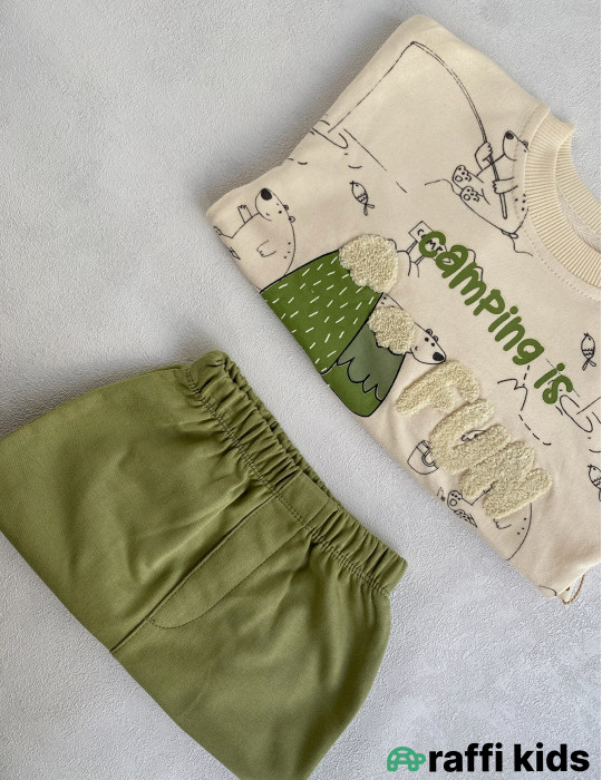 Camping 2-li dəst -Türkiyə istehsalı pambıq uşaq geyimi|Raffi Kids