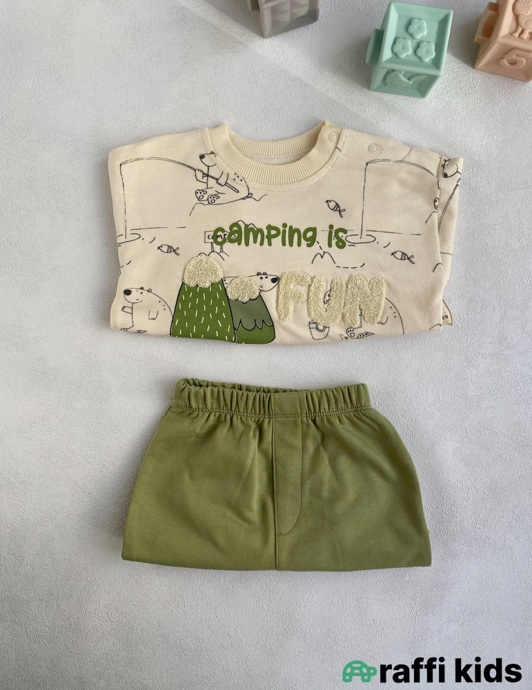 Camping 2-li dəst -Türkiyə istehsalı pambıq uşaq geyimi|Raffi Kids